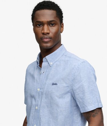 Chemise &agrave; manches courtes en coton et lin Image 4