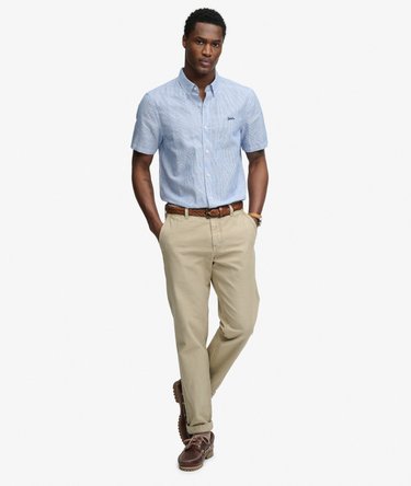 Chemise &agrave; manches courtes en coton et lin Image 3