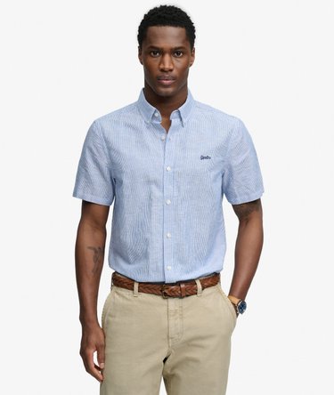 Chemise &agrave; manches courtes en coton et lin Image 1