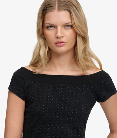 Athletic Off Shoulder Pattern Top Image 4