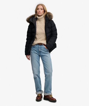 Fuji Steppjacke mit Kunstfellkapuze Image 3
