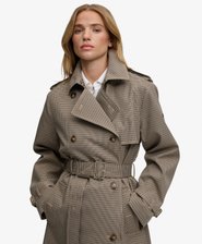 Micro Check Trench Coat