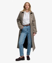 Micro Check Trench Coat