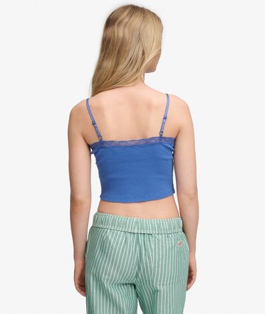 Essential Crop Top met Kanten Afwerking Image 5
