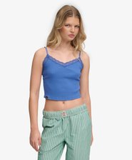 Essential Crop Top met Kanten Afwerking