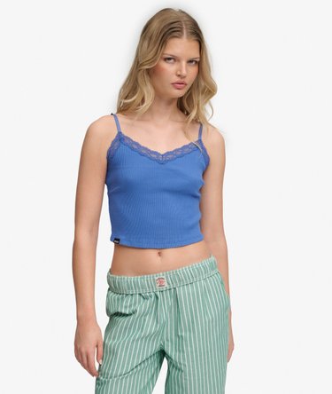 Essential Crop Top met Kanten Afwerking Image 1