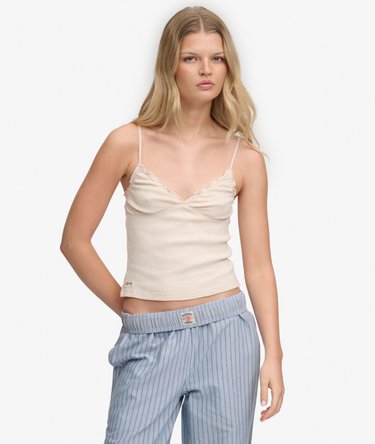 Athletic Essentials V-Neck Waffle Cami Top Image 1