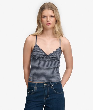 Athletic Essentials V-Neck Waffle Cami Top Image 1