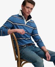 Vintage Athletic Stripe Rugby Top