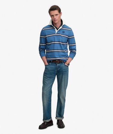 Vintage Athletic Stripe Rugby Top Image 3