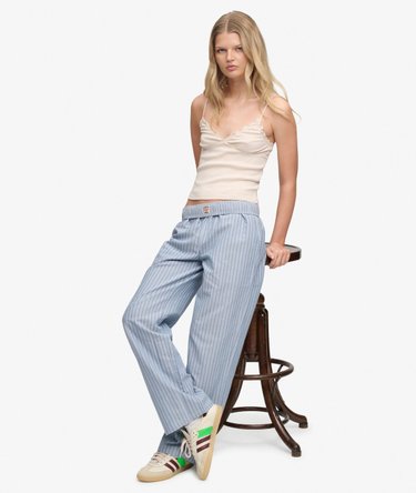 Gestreifte Baumwollhose Image 2