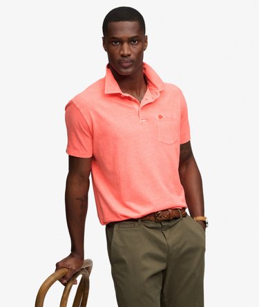 Classic Cotton Linen Polo Shirt Image 2