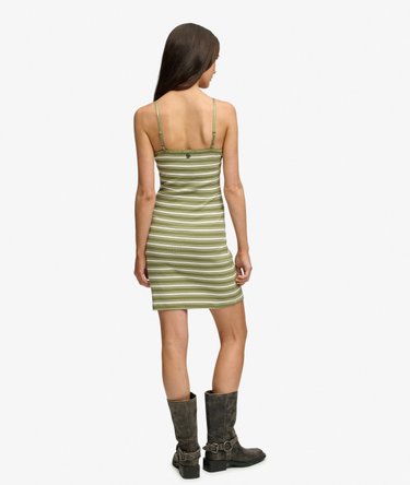 Robe Mini en Jersey C&ocirc;tel&eacute; &agrave; Rayures Image 6