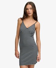 Stripe Ribbed Jersey Mini Dress