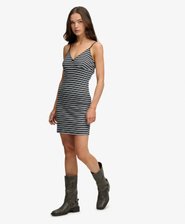 Stripe Ribbed Jersey Mini Dress