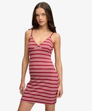 Stripe Ribbed Jersey Mini Dress