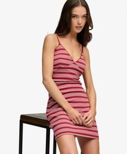 Stripe Ribbed Jersey Mini Dress