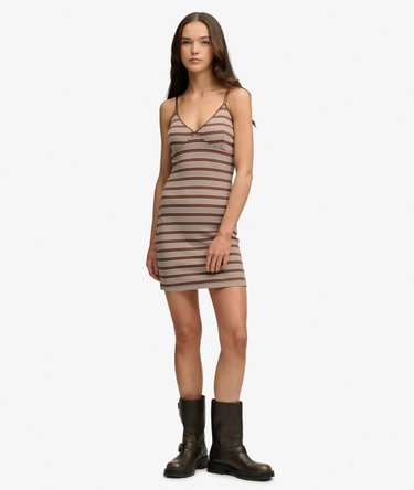 Stripe Ribbed Jersey Mini Dress Image 1