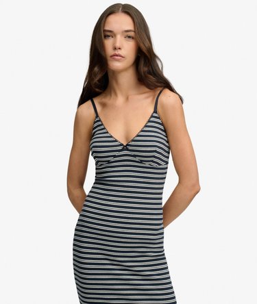Stripe Ribbed Jersey Maxi Dress Image 5