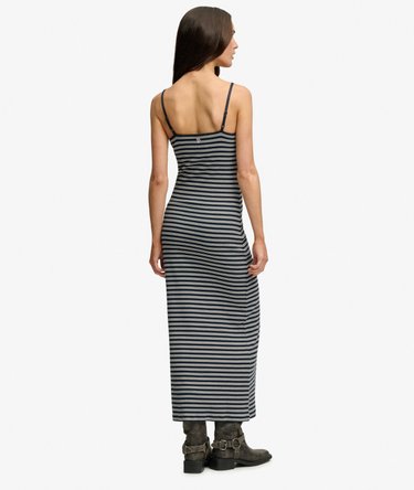 Stripe Ribbed Jersey Maxi Dress Image 6