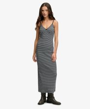 Stripe Ribbed Jersey Maxi Dress