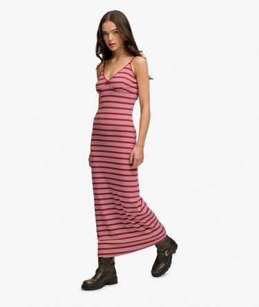 Stripe Ribbed Jersey Maxi Dress Image 3