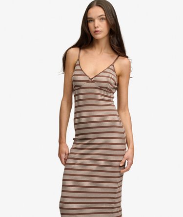 Stripe Ribbed Jersey Maxi Dress Image 5