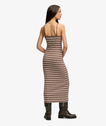 Stripe Ribbed Jersey Maxi Dress Image 6