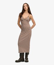 Stripe Ribbed Jersey Maxi Dress