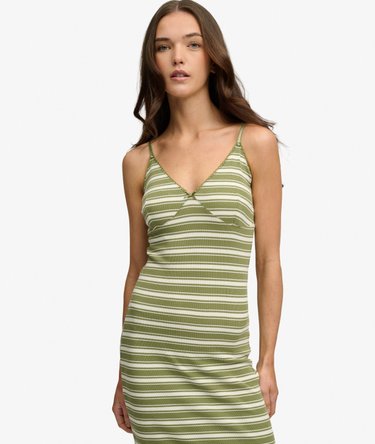 Stripe Ribbed Jersey Maxi Dress Image 5