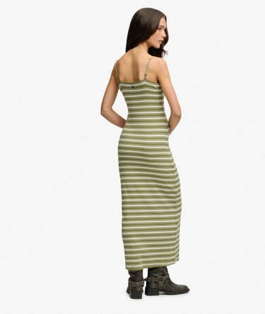 Stripe Ribbed Jersey Maxi Dress Image 6