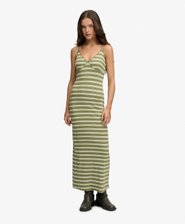 Stripe Ribbed Jersey Maxi Dress