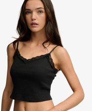 Essential Crop Top met Kanten Afwerking