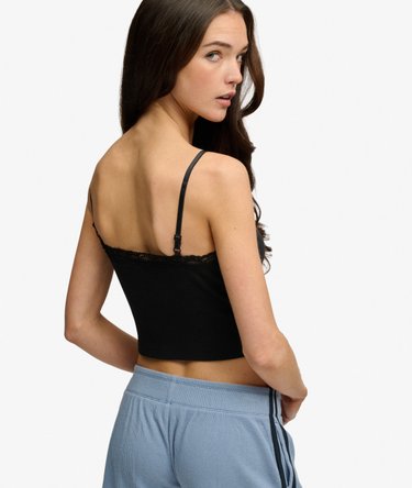 Essential Crop Top met Kanten Afwerking Image 5