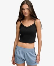 Essential Crop Top met Kanten Afwerking