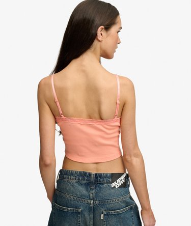 Essential Crop Top met Kanten Afwerking Image 5