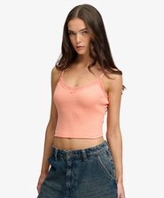 Essential Crop Top met Kanten Afwerking