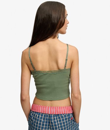 Essential Crop Top met Kanten Afwerking Image 5