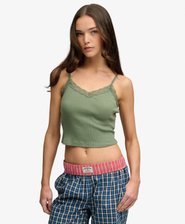 Essential Crop Top met Kanten Afwerking