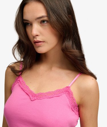 Essential Crop Top met Kanten Afwerking Image 2