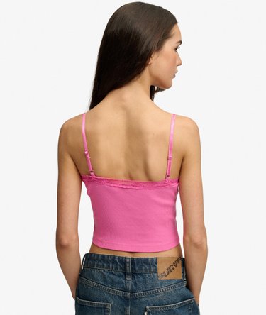 Essential Crop Top met Kanten Afwerking Image 5