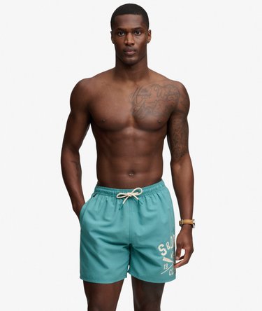 Printed Logo 16-Inch Swim Shorts Image 1