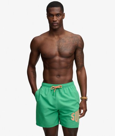 Printed Logo 16-Inch Swim Shorts Image 1