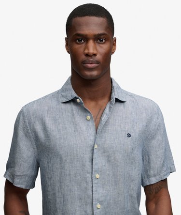 Camicia in Lino a Maniche Corte Riviera Image 4