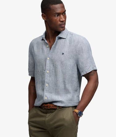 Camicia in Lino a Maniche Corte Riviera Image 2