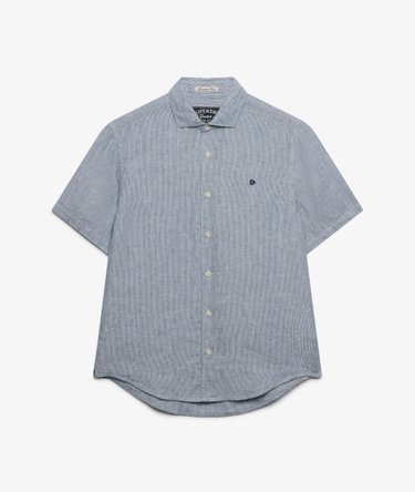 Camicia in Lino a Maniche Corte Riviera Image 7