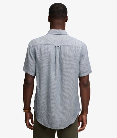 Camicia in Lino a Maniche Corte Riviera Image 5