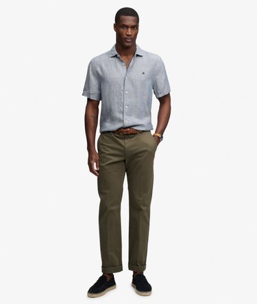 Camicia in Lino a Maniche Corte Riviera Image 3