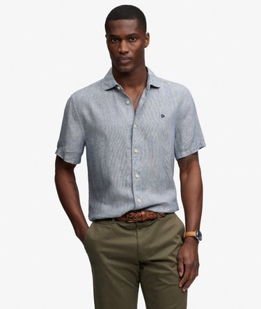 Camicia in Lino a Maniche Corte Riviera Image 1