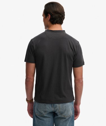 Classic Cotton Linen Short Sleeve Grandad T-shirt Image 5